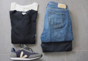 Basics: Jeans, Pullover, Sneakers